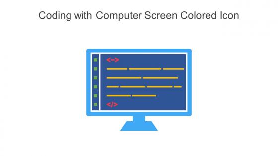 Coding With Computer Screen Colored Icon In Powerpoint Pptx Png And Editable Eps Format