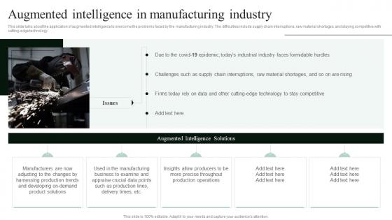 Cognitive Augmentation Augmented Intelligence In Manufacturing Industry