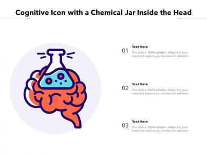 Cognitive icon with a chemical jar inside the head