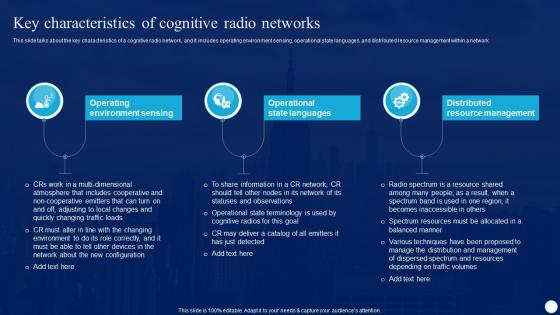 Cognitive Radio IT Key Characteristics Of Cognitive Radio Networks Ppt Layouts Summary
