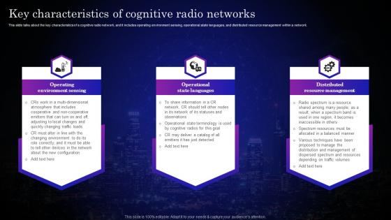 Cognitive Sensors Key Characteristics Of Cognitive Radio Networks