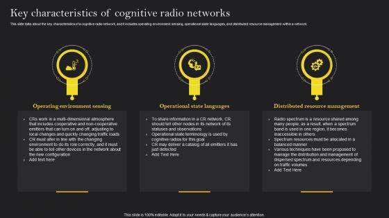 Cognitive Wireless Sensor Networks Key Characteristics Of Cognitive Radio Networks