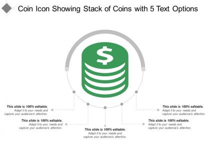 Coin icon showing stack of coins with 5 text options