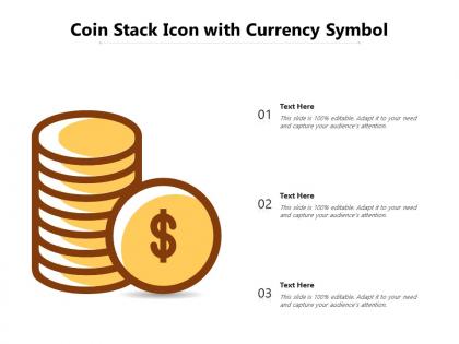Coin stack icon with currency symbol
