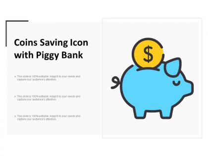 Coins saving icon with piggy bank