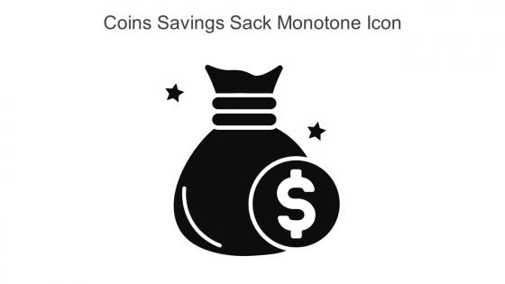 Coins Savings Sack Monotone Icon In Powerpoint Pptx Png And Editable Eps Format
