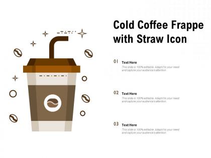 Cold coffee frappe with straw icon