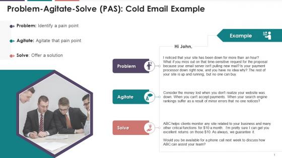 Cold Email Example Using PAS Model Training Ppt