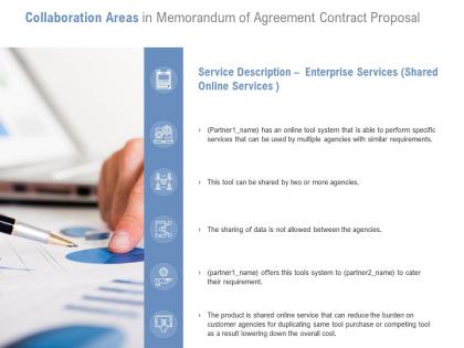 Collaboration areas in memorandum of agreement contract proposal ppt ideas