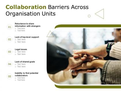 Collaboration barriers across organisation units