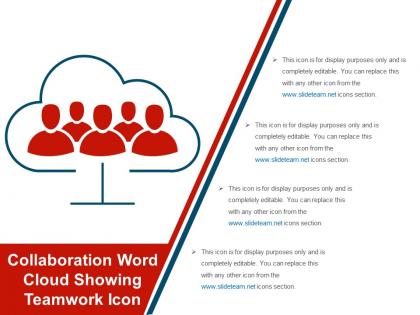 Collaboration word cloud showing teamwork icon