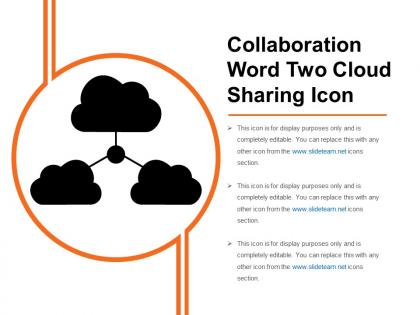 Collaboration word two cloud sharing icon