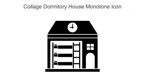 Collage Dormitory House Monotone Icon In Powerpoint Pptx Png And Editable Eps Format