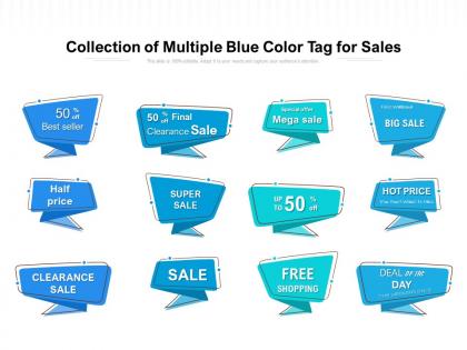 Collection of multiple blue color tag for sales