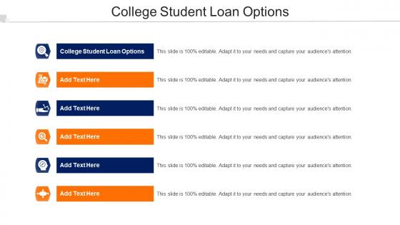 College Student Loan Options Ppt Powerpoint Presentation Show Cpb