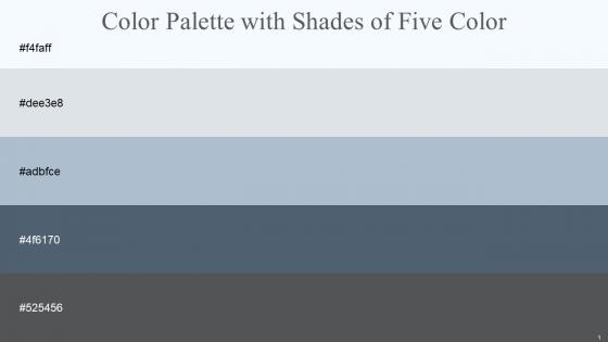 Color Palette With Five Shade Alice Blue Geyser Casper Blue Bayoux Abbey