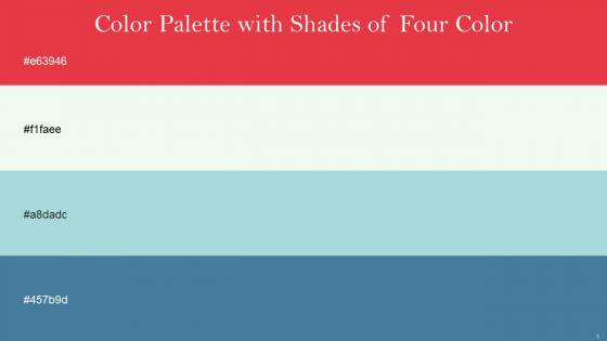 Color Palette With Five Shade Amaranth Peppermint Aqua Island Wedgewood