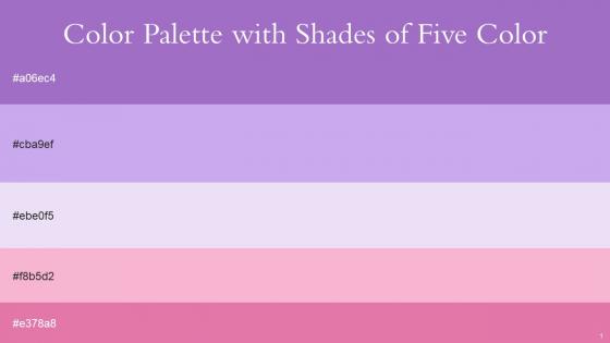 Color Palette With Five Shade Amethyst Biloba Flower French Lilac Illusion Deep Blush