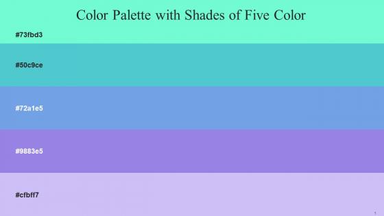 Color Palette With Five Shade Aquamarine Shakespeare Cornflower Blue Medium Purple Perfume