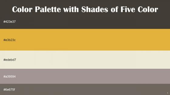 Color Palette With Five Shade Armadillo Anzac White Rock Dusty Gray Flint