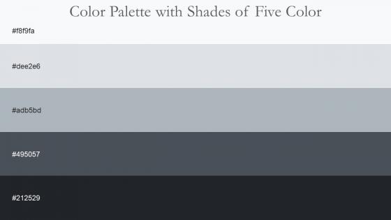 Color Palette With Five Shade Athens Gray Geyser Hit Gray Trout Shark