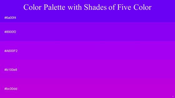 Color Palette With Five Shade Azure Radiance Electric Violet Electric Violet Electric Violet Electric Violet
