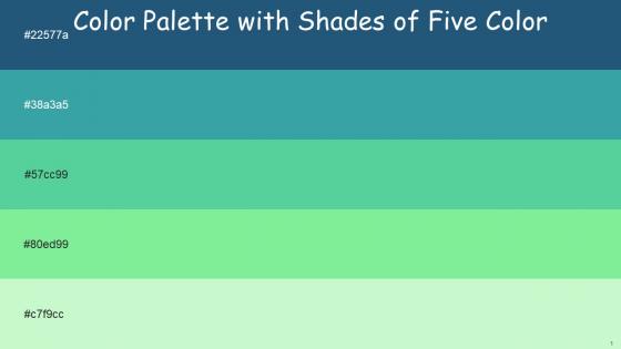 Color Palette With Five Shade Bay Of Many Keppel Emerald Pastel Green Gossip