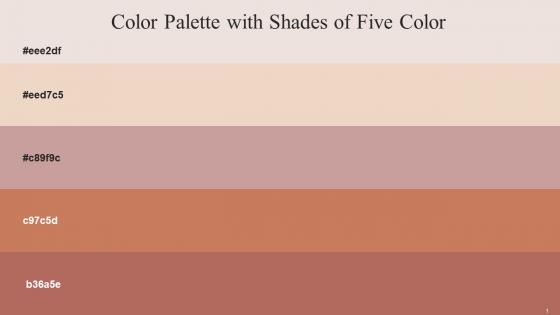 Color Palette With Five Shade Bizarre Almond Oriental Pink Antique Brass Matrix
