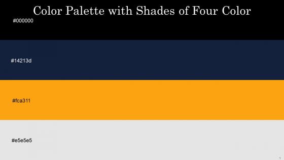 Color Palette With Five Shade Black Big Stone Sun Mercury