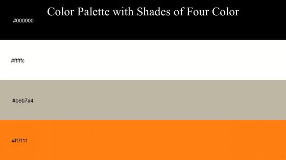 Color Palette With Five Shade Black Black White Bison Hide Flamenco