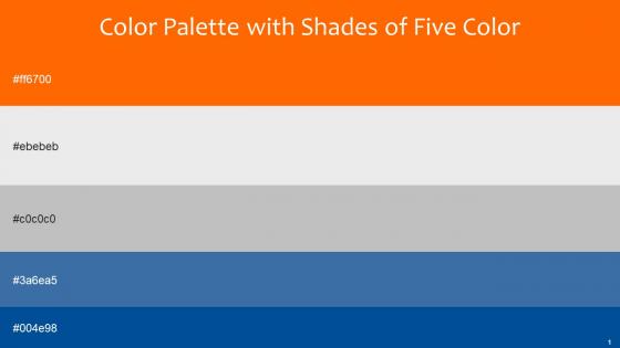 Color Palette With Five Shade Blaze Orange Gallery Silver Astral Congress Blue