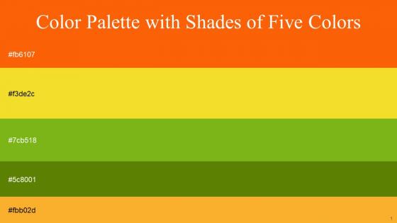 Color Palette With Five Shade Blaze Orange Golden Dream Lima Olive Sea Buckthorn