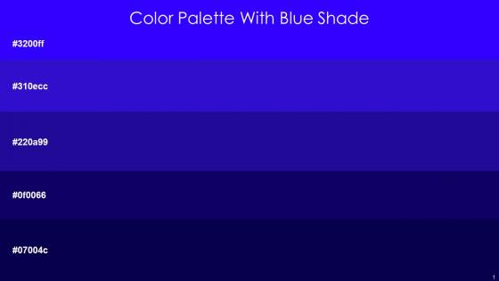 Color Palette With Five Shade Blue Dark Blue Ultramarine Paua Stratos