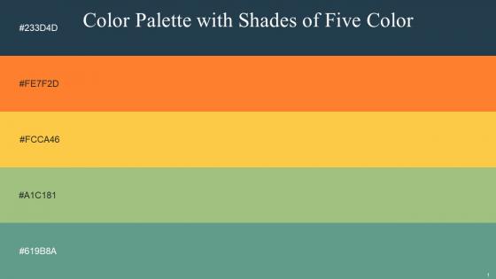 Color Palette With Five Shade Blue Dianne Crusta Bright Sun Olivine Patina