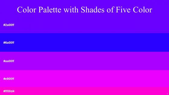 Color Palette With Five Shade Blue Electric Violet Electric Violet Electric Violet Purple Pizzazz