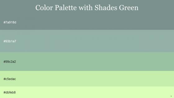 Color Palette With Five Shade Blue Smoke Cascade Summer Green Tea Green Chiffon
