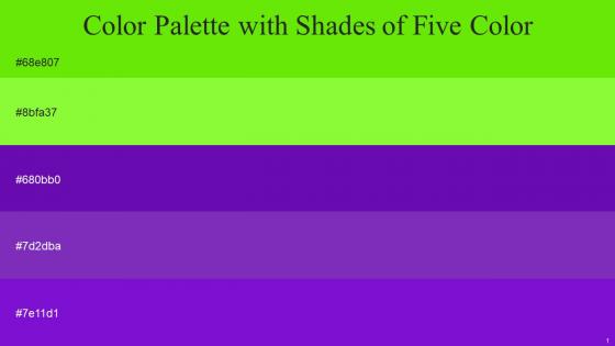 Color Palette With Five Shade Bright Green Green Yellow Purple Purple Heart Electric Violet