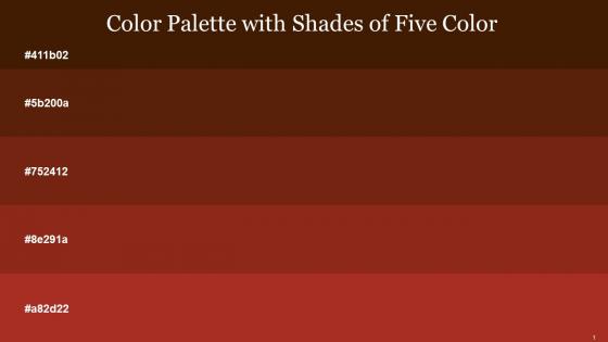 Color Palette With Five Shade Brown Pod Cioccolato Pueblo Old Brick Roof Terracotta