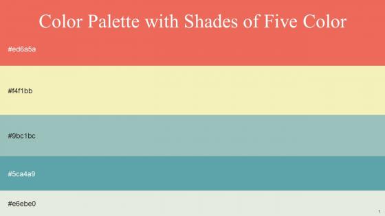 Color Palette With Five Shade Burnt Sienna Sidecar Shadow Green Breaker Bay Green White