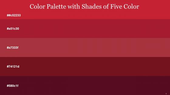Color Palette With Five Shade Cardinal Roof Terracotta Stiletto Dark Tan Maroon Oak