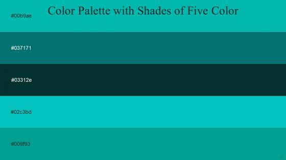 Color Palette With Five Shade Caribbean Green Mosque Sherwood Green Robins Egg Blu Persian Green