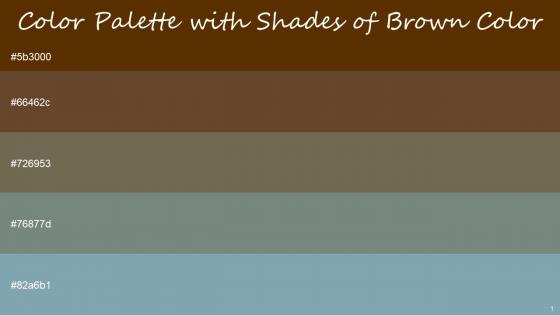 Color Palette With Five Shade Carnaby Tan Spice Peat Xanadu Bali Hai