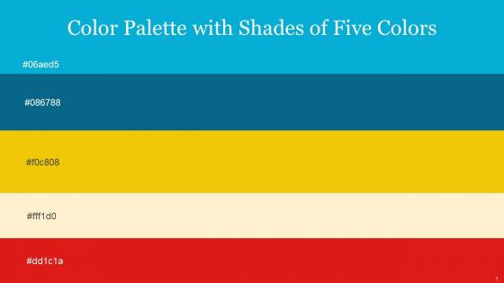 Color Palette With Five Shade Cerulean Venice Blue Corn Barley White Alizarin Crimson