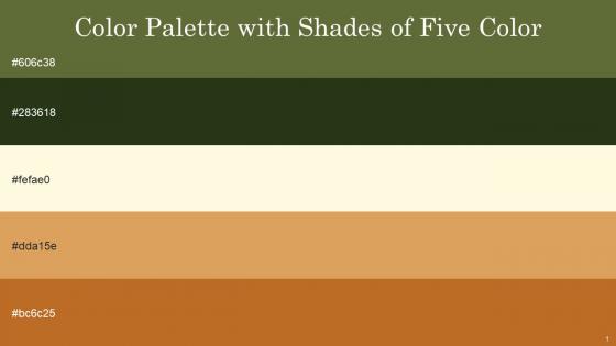 Color Palette With Five Shade Chalet Green Mallard Off Yellow Di Serria Bourbon