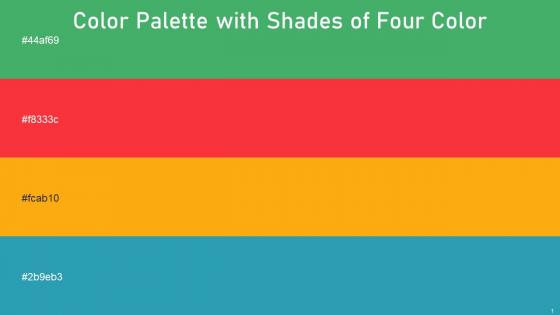Color Palette With Five Shade Chateau Green Red Orange Sun Eastern Blue