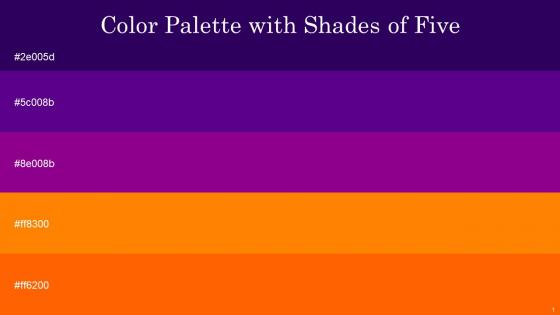 Color Palette With Five Shade Cherry Pie Purple Flirt Flush Orange Blaze Orange