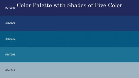 Color Palette With Five Shade Cloud Burst Biscay Venice Blue Matisse Cadet Blue