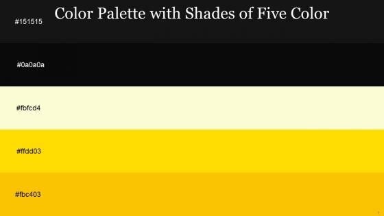 Color Palette With Five Shade Cod Gray Cod Gray Double Pearl Lusta School Bus Yellow Supernova