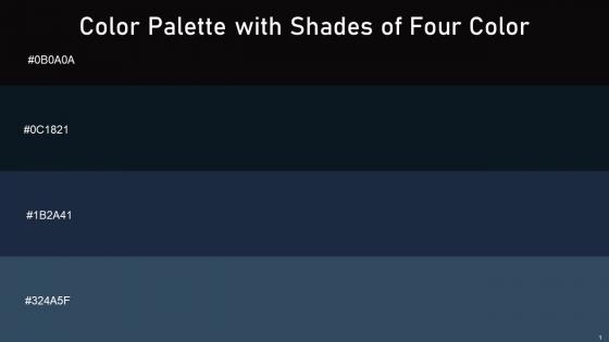 Color Palette With Five Shade Cod Gray Ebony Big Stone Pickled Bluewood