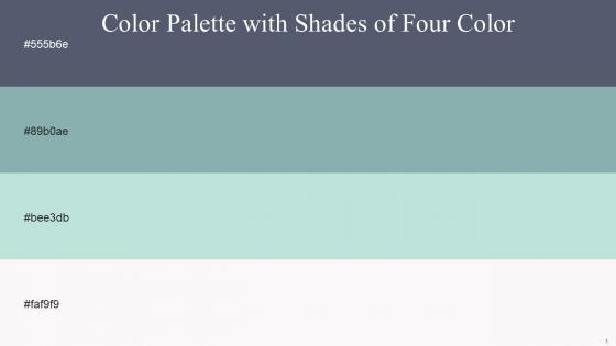 Color Palette With Five Shade Comet Gulf Stream Jagged Ice Alabaster